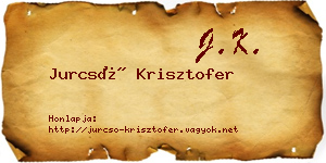Jurcsó Krisztofer névjegykártya